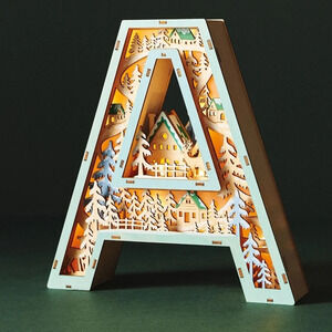 Anthropologie Monogram Wonderland Light-Up Scene Letter A